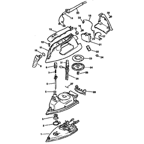 Replacement Parts Diagram and Parts List for F895S  Black and Decker Iron